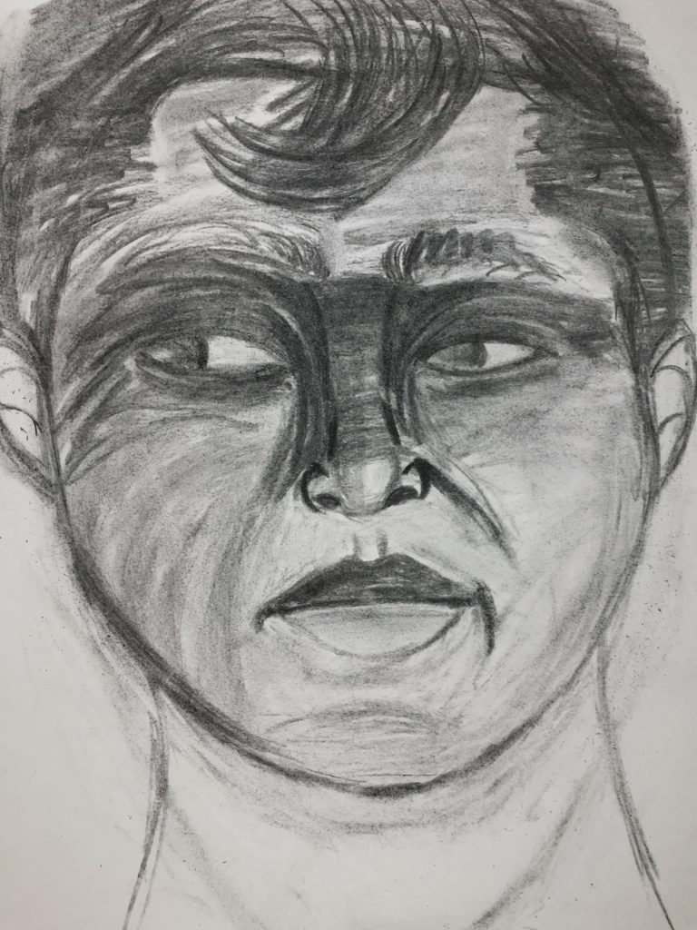 This is a graphite portrait of one of my classmates 