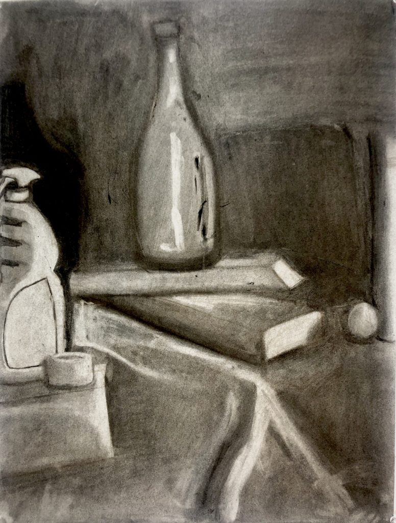 This is a portrait of still life that I did using vine charcoal.